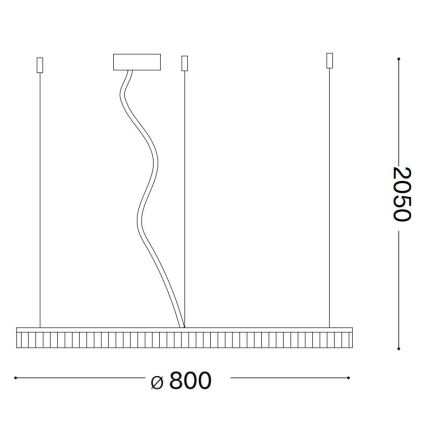 Ideal Lux - Lampadario LED a sospensione con filo CROWN LED/42W/230V 3000K diametro 80 cm CRI 90 ottone