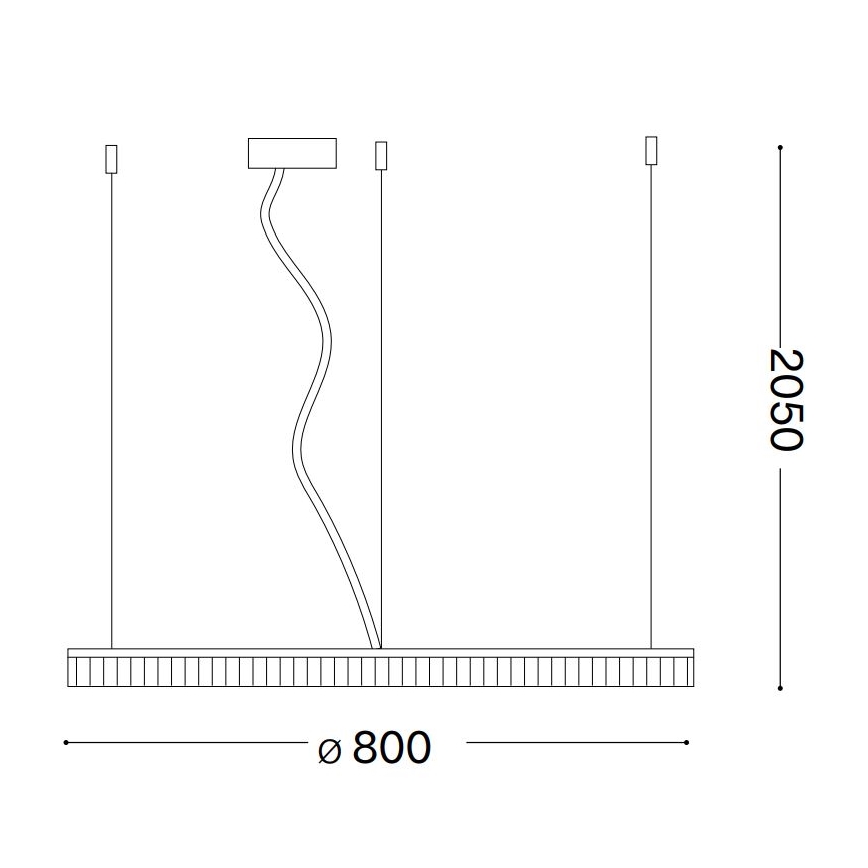 Ideal Lux - Lampadario LED a sospensione con filo CROWN LED/42W/230V 3000K diametro 80 cm CRI 90 ottone