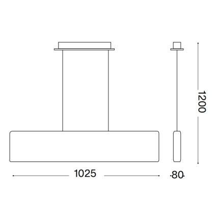 Ideal Lux - Lampadario LED a sospensione con filo DESK LED/32W/230V 102,5 cm CRI 90 bianco