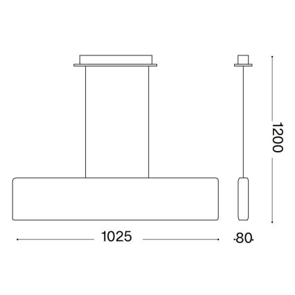 Ideal Lux - Lampadario LED a sospensione con filo DESK LED/32W/230V 102,5 cm CRI 90 nero