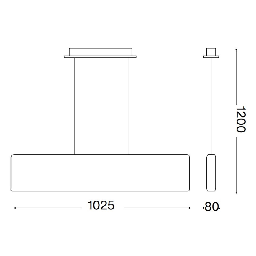 Ideal Lux - Lampadario LED a sospensione con filo DESK LED/32W/230V 102,5 cm CRI 90 nero