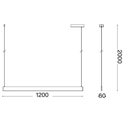 Ideal Lux - Lampadario LED a sospensione con filo DESK LED/36W/230V 120 cm CRI 90 bianco