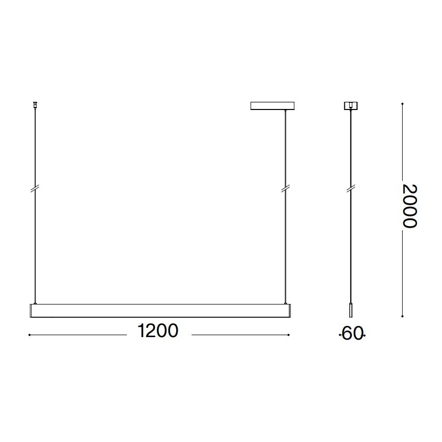 Ideal Lux - Lampadario LED a sospensione con filo DESK LED/36W/230V 120 cm CRI 90 bianco