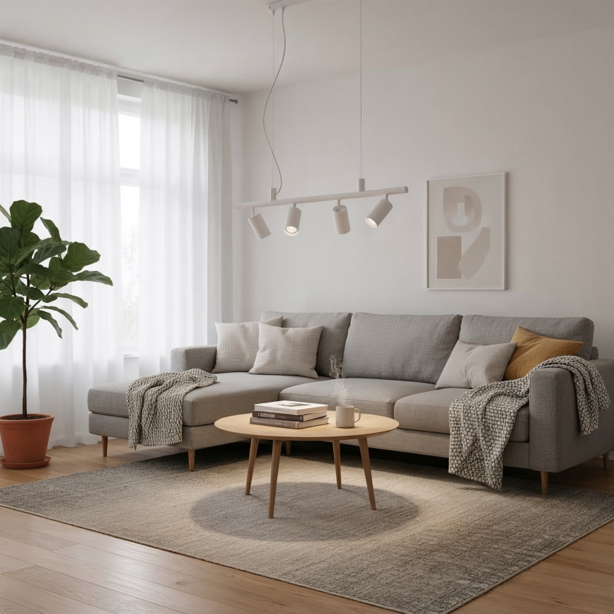 Ideal Lux - Lampadario LED a sospensione con filo DYNAMITE 4xGU10/7W/230V CRI 90 bianco