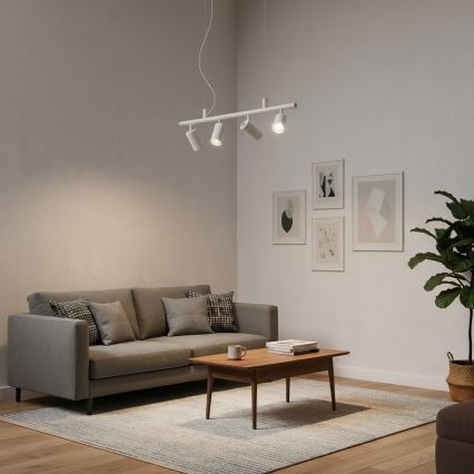 Ideal Lux - Lampadario LED a sospensione con filo DYNAMITE 4xGU10/7W/230V CRI 90 bianco