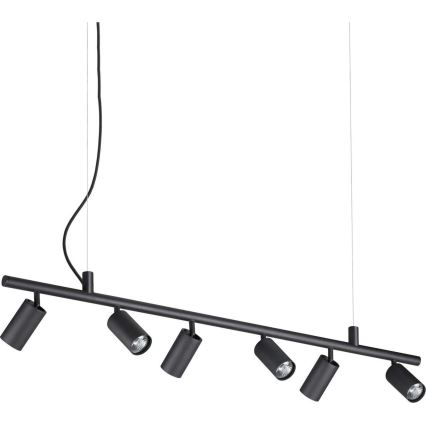 Ideal Lux - Lampadario LED a sospensione con filo DYNAMITE 6xGU10/7W/230V CRI 90 nero