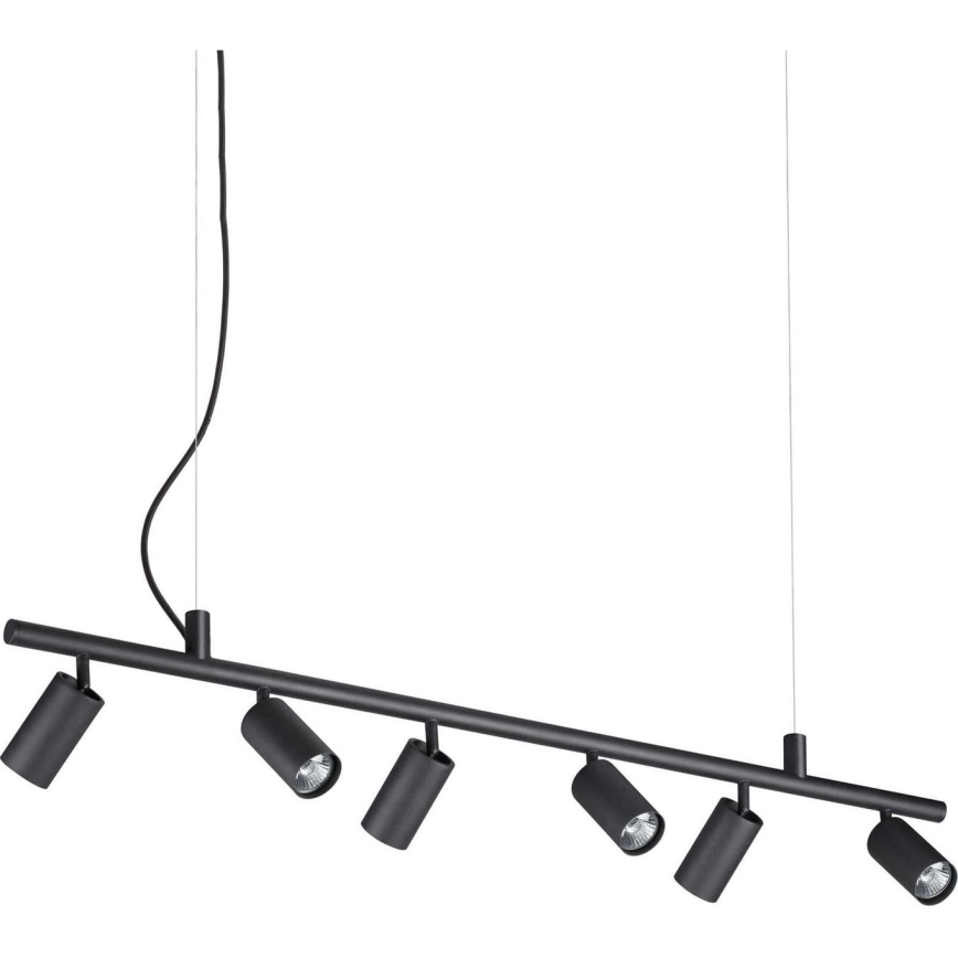 Ideal Lux - Lampadario LED a sospensione con filo DYNAMITE 6xGU10/7W/230V CRI 90 nero