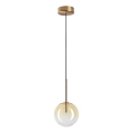 Ideal Lux - Lampadario LED a sospensione con filo EQUINOXE 1xG4/2W/230V diametro 15 cm ottone/fumé