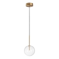 Ideal Lux - Lampadario LED a sospensione con filo EQUINOXE 1xG4/2W/230V diametro 15 cm ottone/limpido