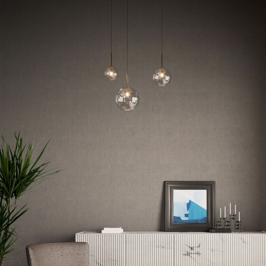 Ideal Lux - Lampadario LED a sospensione con filo EQUINOXE 1xG4/2W/230V diametro 15 cm ottone/limpido