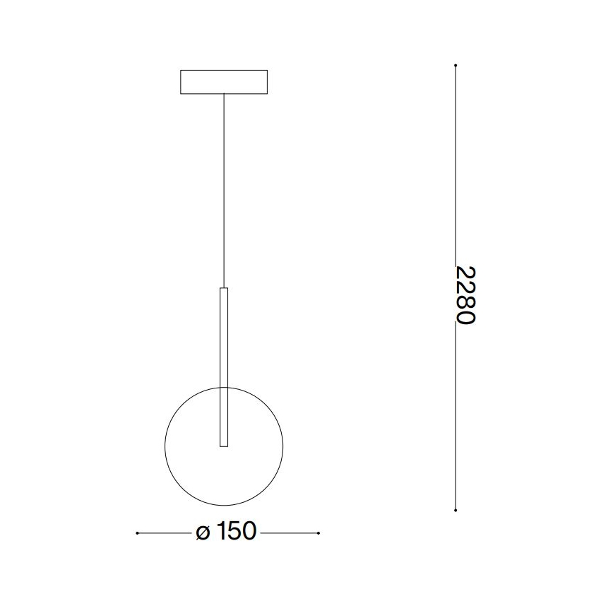 Ideal Lux - Lampadario LED a sospensione con filo EQUINOXE 1xG4/2W/230V diametro 15 cm ottone/limpido
