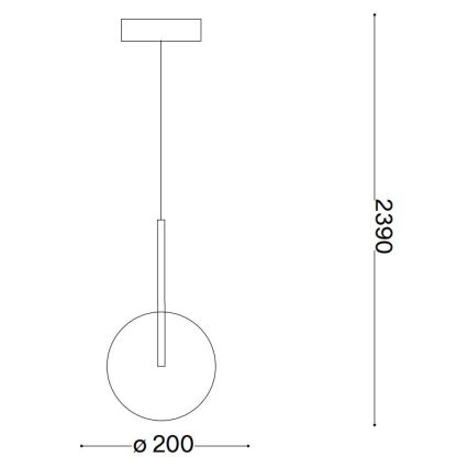 Ideal Lux - Lampadario LED a sospensione con filo EQUINOXE 1xG4/2W/230V diametro 20 cm ottone/fumé