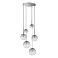Ideal Lux - Lampadario LED a sospensione con filo EQUINOXE 6xG4/2W/230V diametro 65 cm cromo lucido/fumé