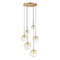 Ideal Lux - Lampadario LED a sospensione con filo EQUINOXE 6xG4/2W/230V diametro 65 cm ottone/fumé
