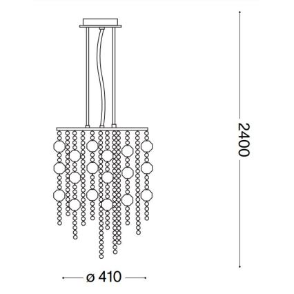 Ideal Lux - Lampadario di cristallo LED a sospensione con catena EVASIONE 8xG9/3W/230V diametro 41 cm cromo lucido