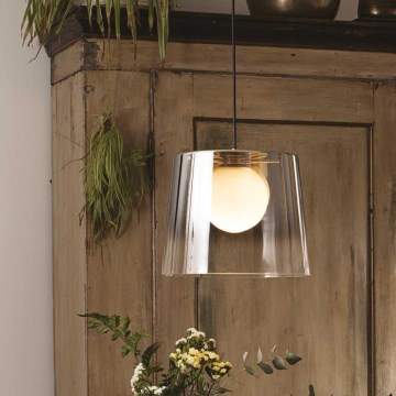 Ideal Lux - Lampadario LED a sospensione con filo FADE 1xG9/3W/230V diametro 27,3 cm oro/fumé