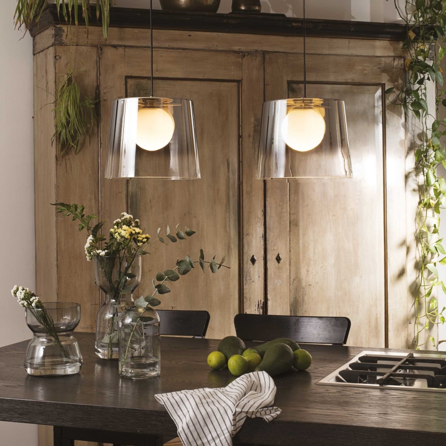 Ideal Lux - Lampadario LED a sospensione con filo FADE 1xG9/3W/230V diametro 27,3 cm oro/fumé