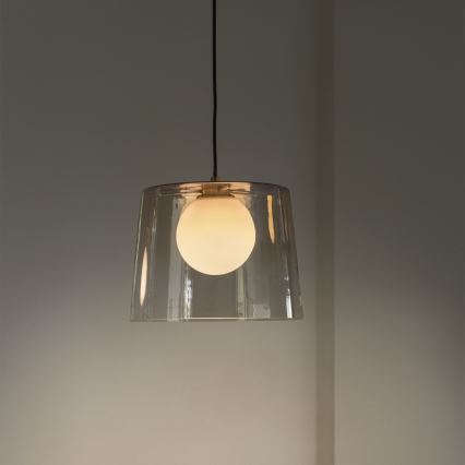 Ideal Lux - Lampadario LED a sospensione con filo FADE 1xG9/3W/230V diametro 27,3 cm oro/fumé