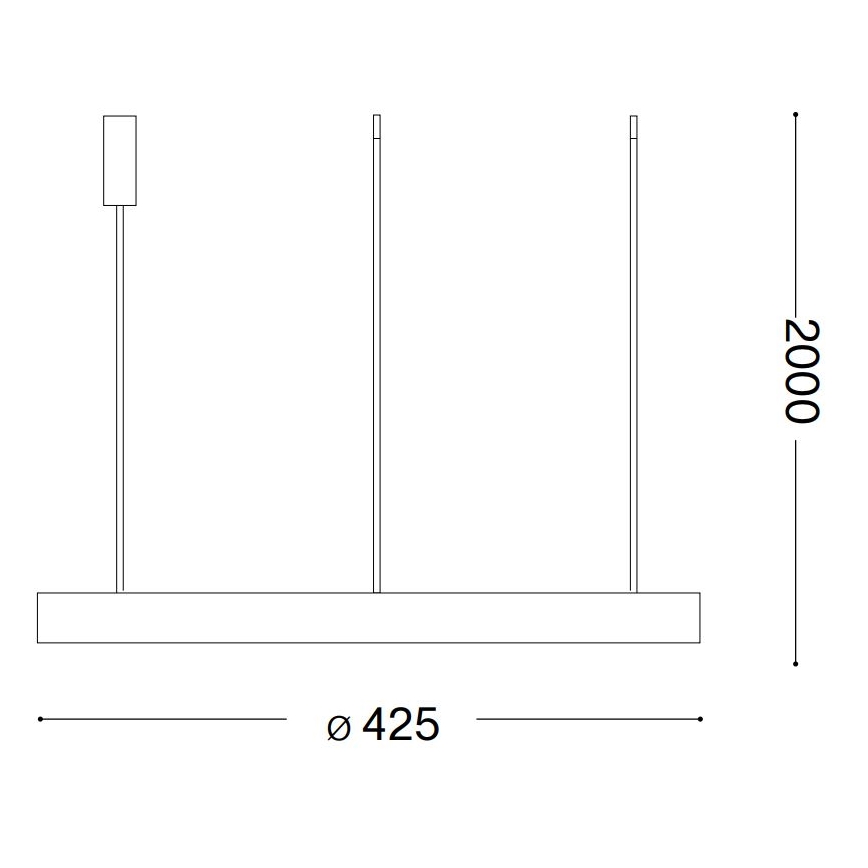 Ideal Lux - Lampadario LED a sospensione con filo GEMINI LED/38W/230V diametro 42,5 cm CRI 90 nero