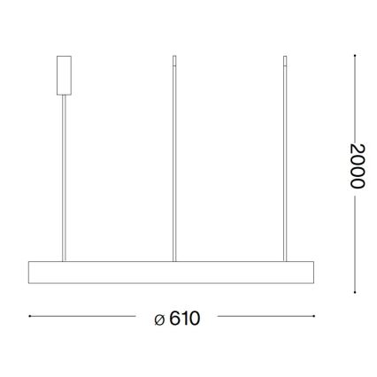 Ideal Lux - Lampadario LED a sospensione con filo GEMINI LED/48W/230V diametro 61 cm CRI 90 oro