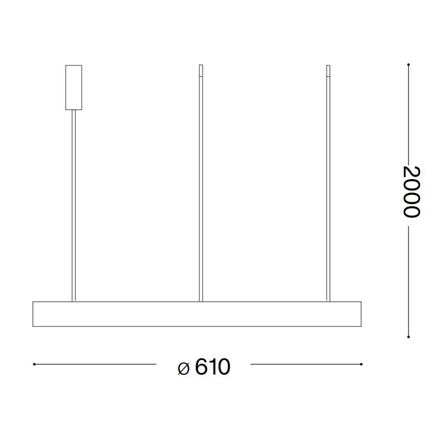 Ideal Lux - Lampadario LED a sospensione con filo GEMINI LED/48W/230V diametro 61 cm CRI 90 oro
