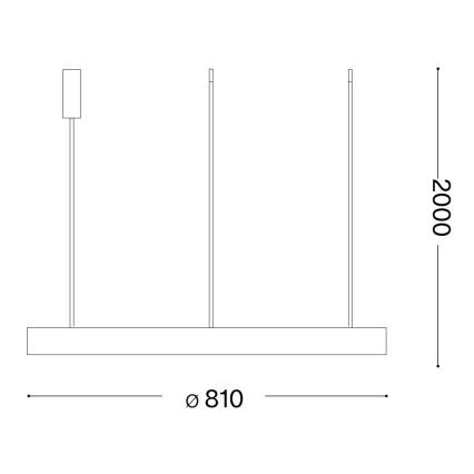 Ideal Lux - Lampadario LED a sospensione con filo GEMINI LED/59W/230V diametro 81 cm CRI 90 oro