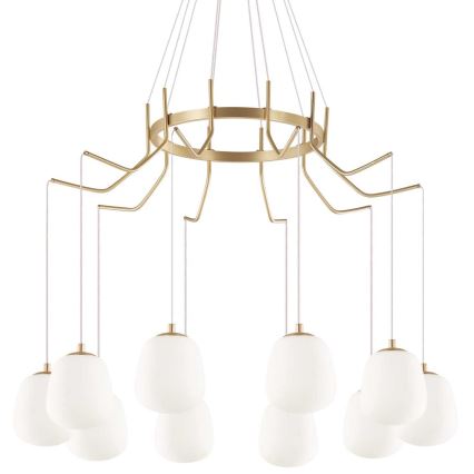 Ideal Lux - Lampadario LED a sospensione con filo KAROUSEL 10xG9/3W/230V diametro 82,5 cm ottone