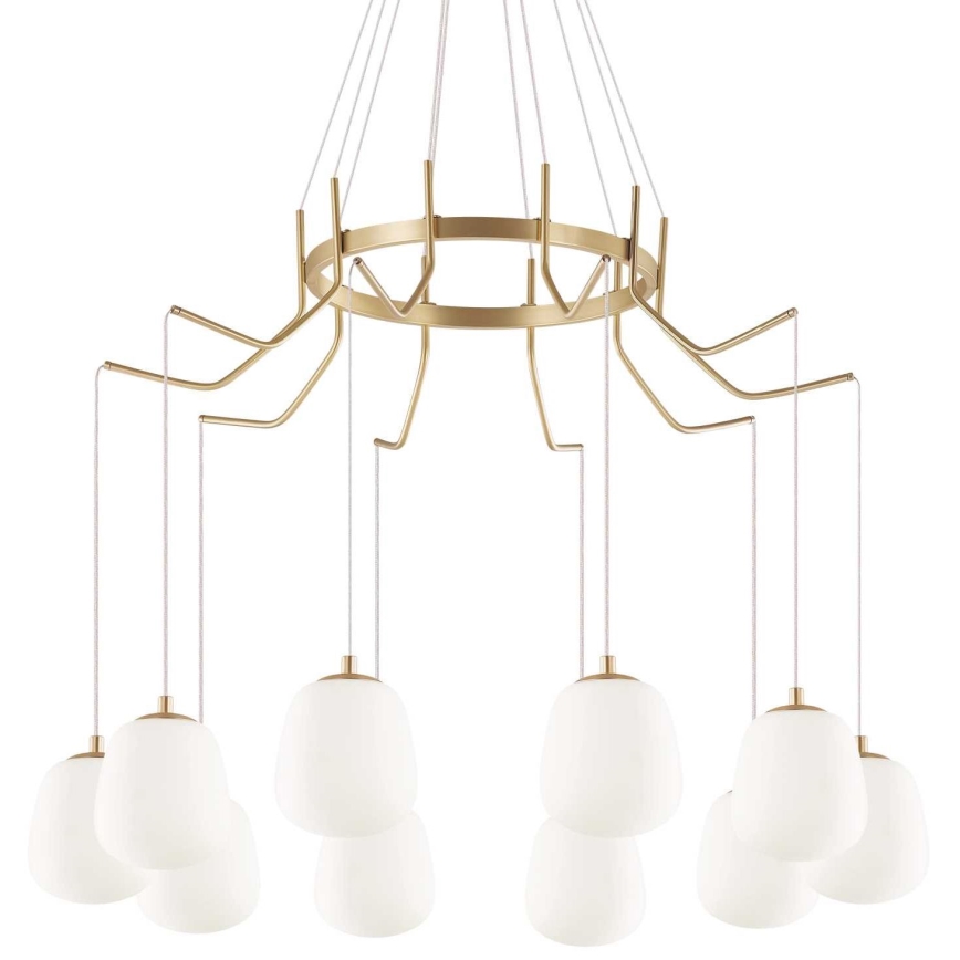 Ideal Lux - Lampadario LED a sospensione con filo KAROUSEL 10xG9/3W/230V diametro 82,5 cm ottone