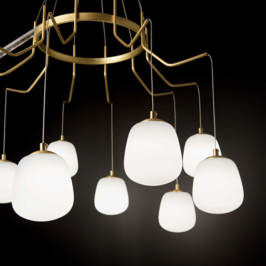 Ideal Lux - Lampadario LED a sospensione con filo KAROUSEL 10xG9/3W/230V diametro 82,5 cm ottone