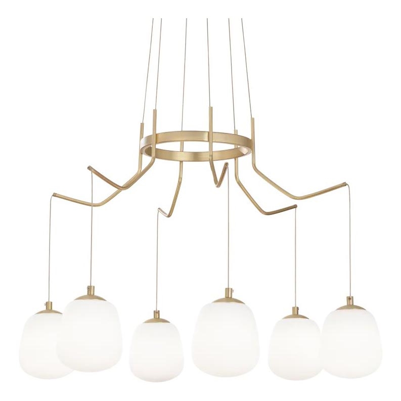 Ideal Lux - Lampadario LED a sospensione con filo KAROUSEL 6xG9/3W/230V diametro 72 cm ottone