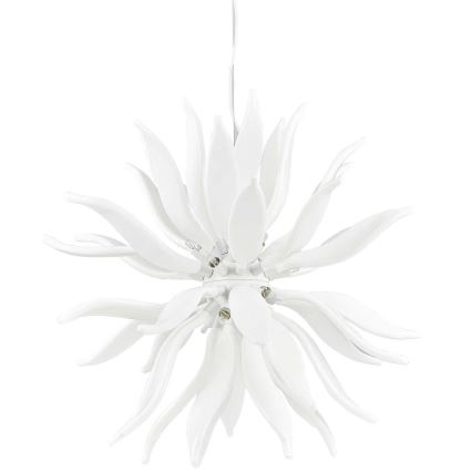 Ideal Lux - Lampadario LED a sospensione con filo LEAVES 12xG9/3W/230V diametro 80 cm bianco
