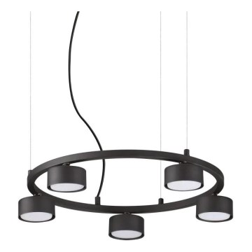 Ideal Lux - Lampadario LED a sospensione con filo MINOR 5xGX53/9W/230V diametro 50 cm nero