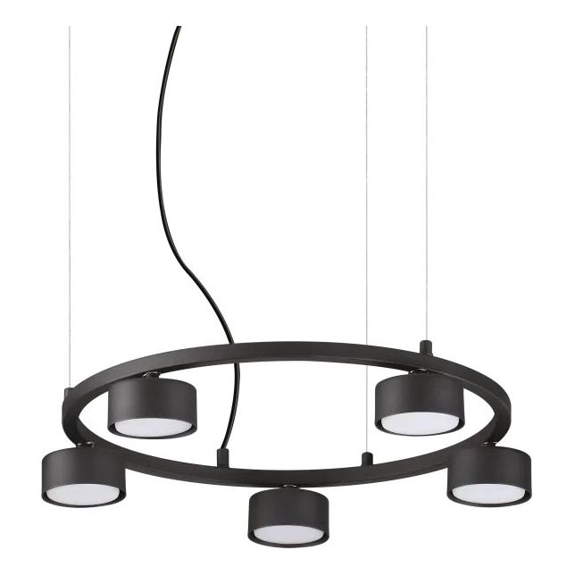Ideal Lux - Lampadario LED a sospensione con filo MINOR 5xGX53/9W/230V diametro 50 cm nero