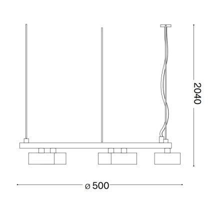 Ideal Lux - Lampadario LED a sospensione con filo MINOR 5xGX53/9W/230V diametro 50 cm nero