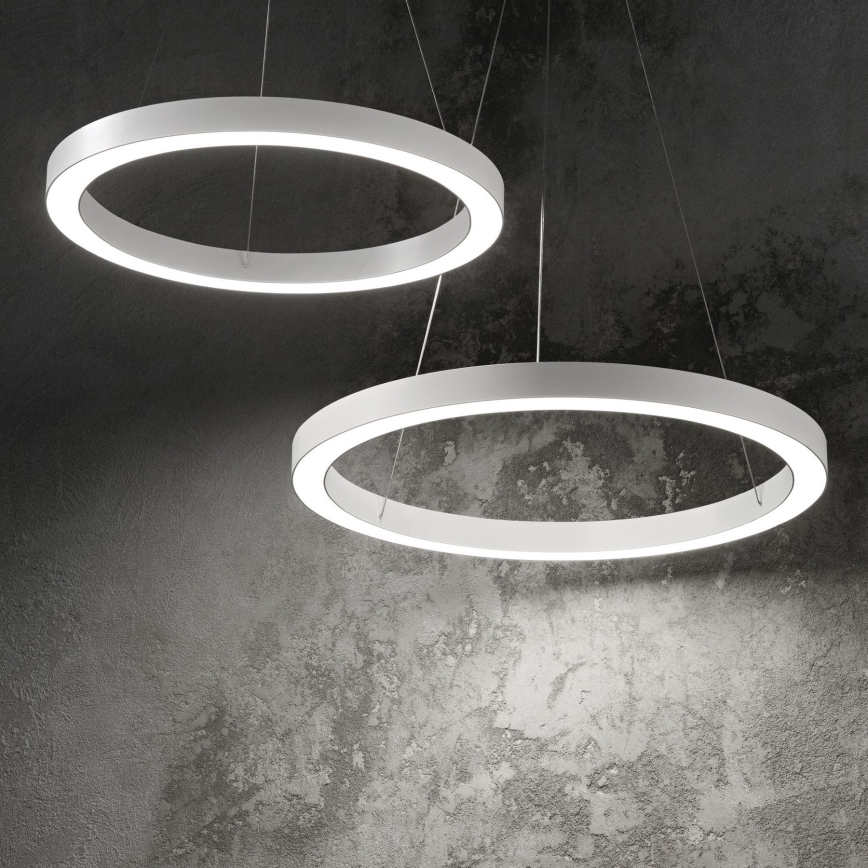 Ideal Lux - Lampadario LED a sospensione con filo ORACLE LED/28W/230V 3000K diametro 50 cm CRI 90 bianco