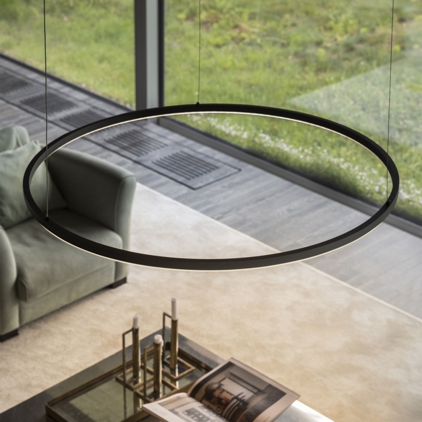 Ideal Lux - Lampadario LED a sospensione con filo ORACLE SLIM LED/29W/230V 2700K diametro 50 cm nero