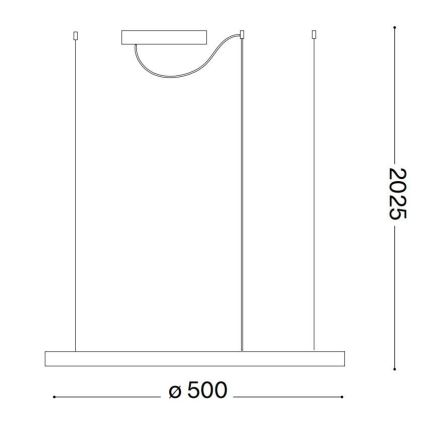 Ideal Lux - Lampadario LED a sospensione con filo ORACLE SLIM LED/32W/230V 3000K diametro 50 cm bianco
