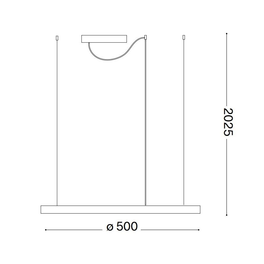 Ideal Lux - Lampadario LED a sospensione con filo ORACLE SLIM LED/32W/230V 3000K diametro 50 cm nero