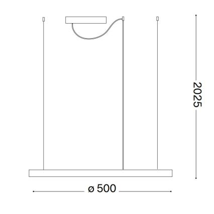 Ideal Lux - Lampadario LED a sospensione con filo ORACLE SLIM LED/32W/230V 4000K diametro 50 cm bianco