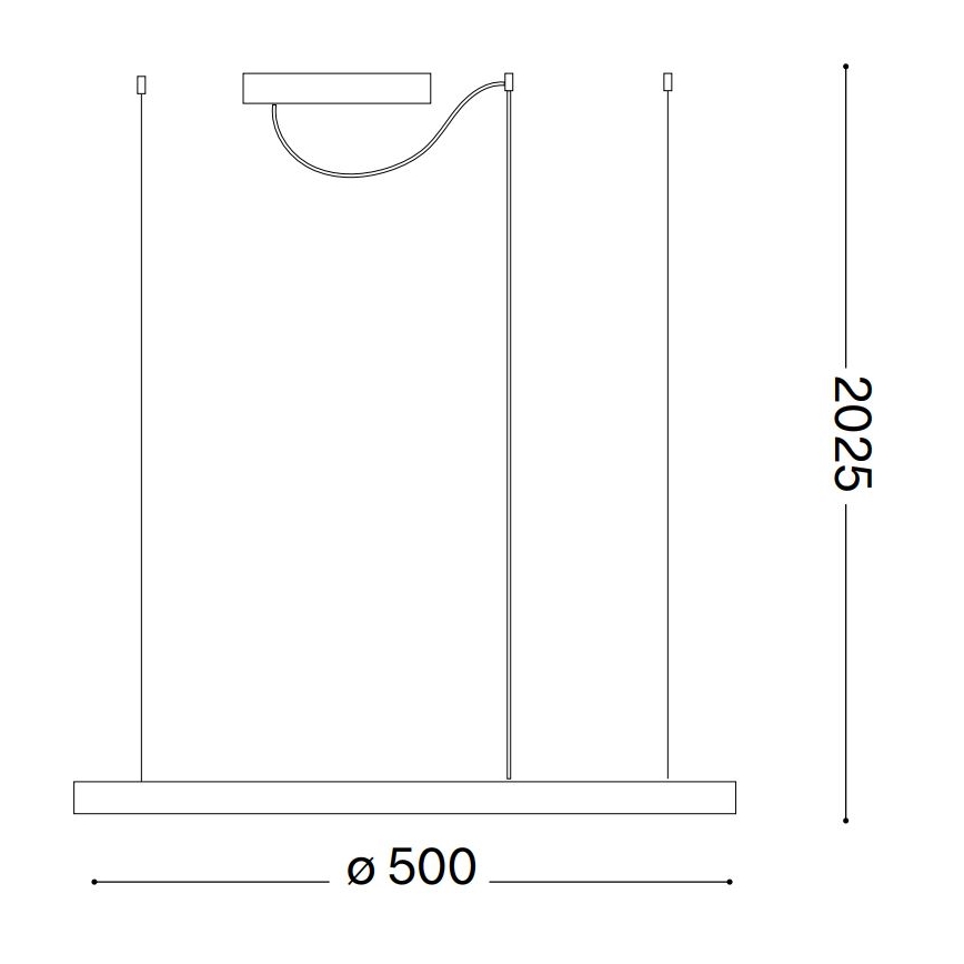 Ideal Lux - Lampadario LED a sospensione con filo ORACLE SLIM LED/32W/230V 4000K diametro 50 cm nero