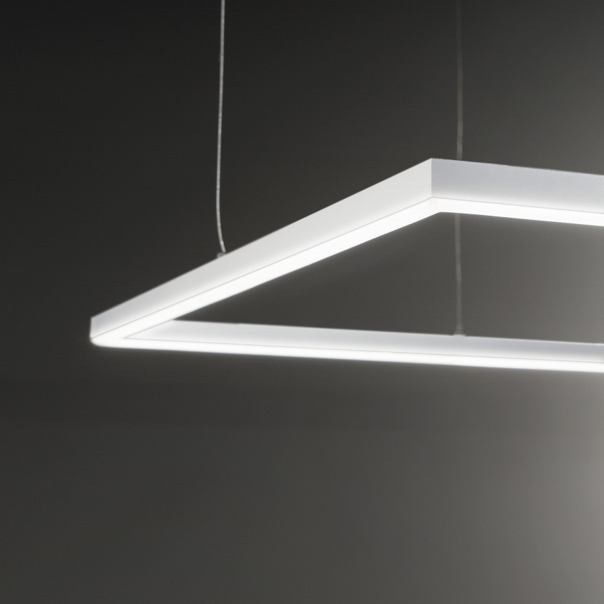 Ideal Lux - Lampadario LED a sospensione con filo ORACLE SLIM LED/53W/230V 3000K 90x90 cm bianco