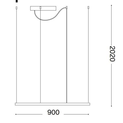 Ideal Lux - Lampadario LED a sospensione con filo ORACLE SLIM LED/53W/230V 3000K 90x90 cm bianco