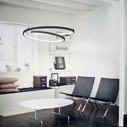 Ideal Lux - Lampadario LED a sospensione con filo OZ LED/47W/230V diametro 60 cm CRI 90 nero
