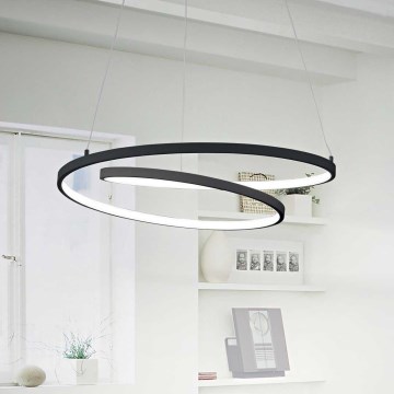 Ideal Lux - Lampadario LED a sospensione con filo OZ LED/52W/230V diametro 80 cm CRI 90 nero