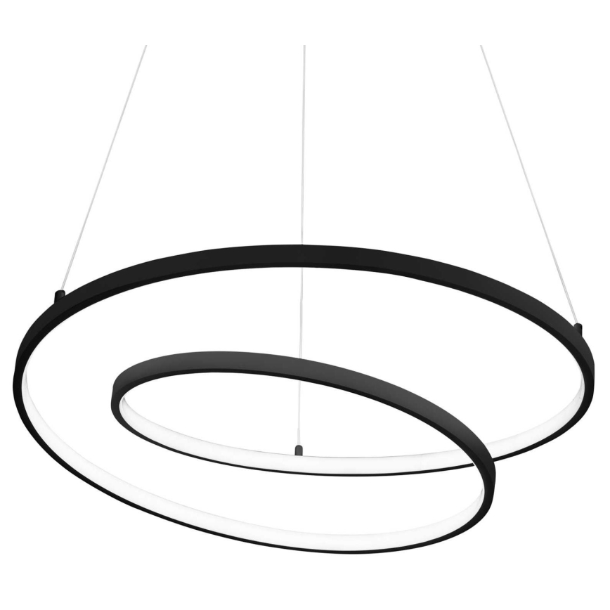 Ideal Lux - Lampadario LED a sospensione con filo OZ LED/52W/230V diametro 80 cm CRI 90 nero