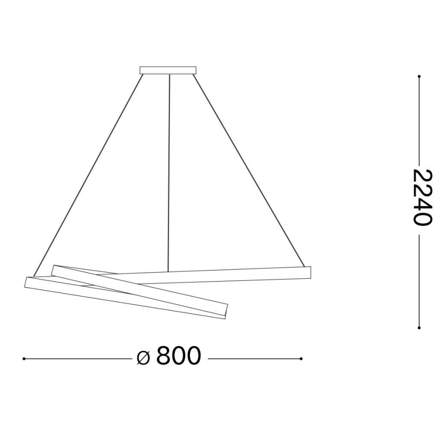 Ideal Lux - Lampadario LED a sospensione con filo OZ LED/52W/230V diametro 80 cm CRI 90 nero