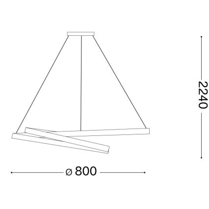 Ideal Lux - Lampadario LED a sospensione con filo OZ LED/52W/230V diametro 80 cm CRI 90 oro