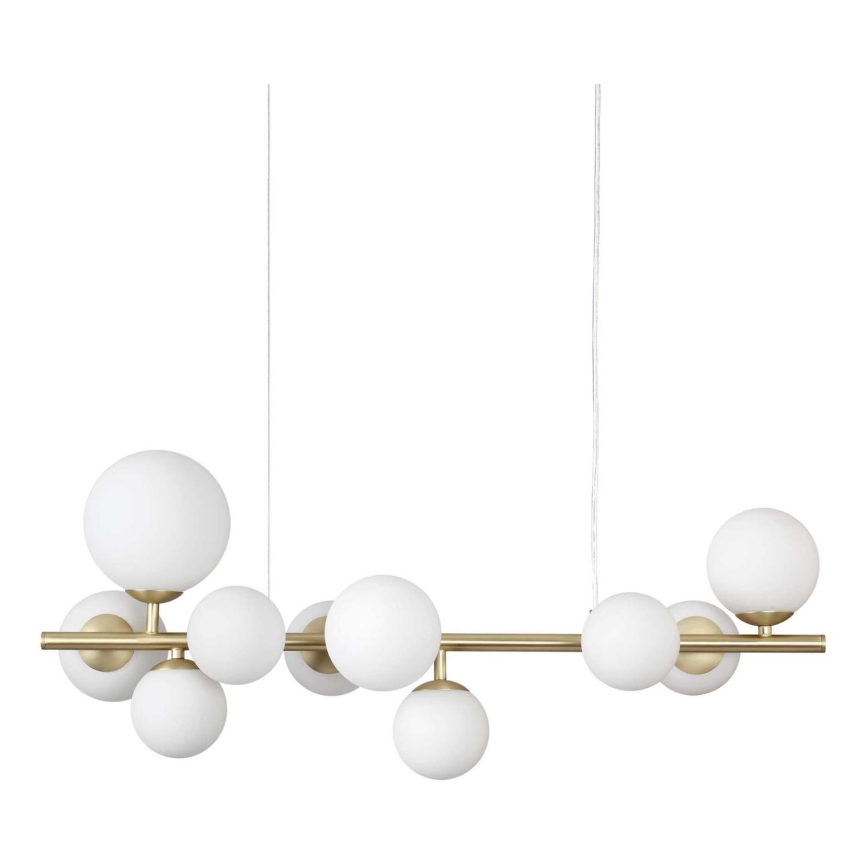 Ideal Lux - Lampadario LED a sospensione con filo PERLAGE 10xG9/3W/230V 81 cm oro/bianco