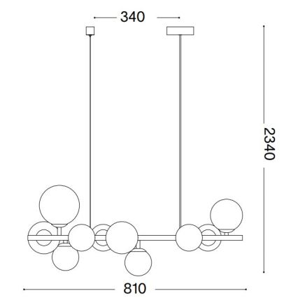 Ideal Lux - Lampadario LED a sospensione con filo PERLAGE 10xG9/3W/230V 81 cm oro/fumé