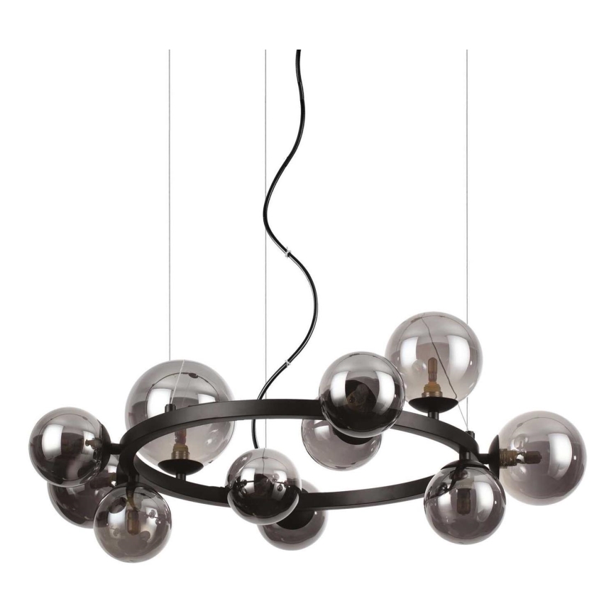 Ideal Lux - Lampadario LED a sospensione con filo PERLAGE 11xG9/3W/230V diametro 73 cm nero/fumé